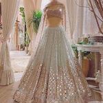 LATEST DESIGNER HEAVY FOX GEORGATTE EMBROIODERY FOIL MIRROR WORK LEHENGA CHOLI