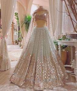 LATEST DESIGNER HEAVY FOX GEORGATTE EMBROIODERY FOIL MIRROR WORK LEHENGA CHOLI