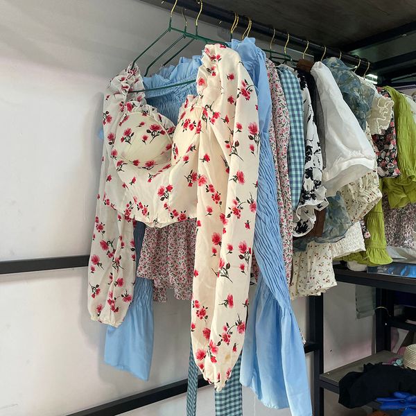 Ladies' Blouses Girls Blouses&shirts Summer Bales Used Tops Women Apparel Stock Clothes Mix Used Clothing for Women