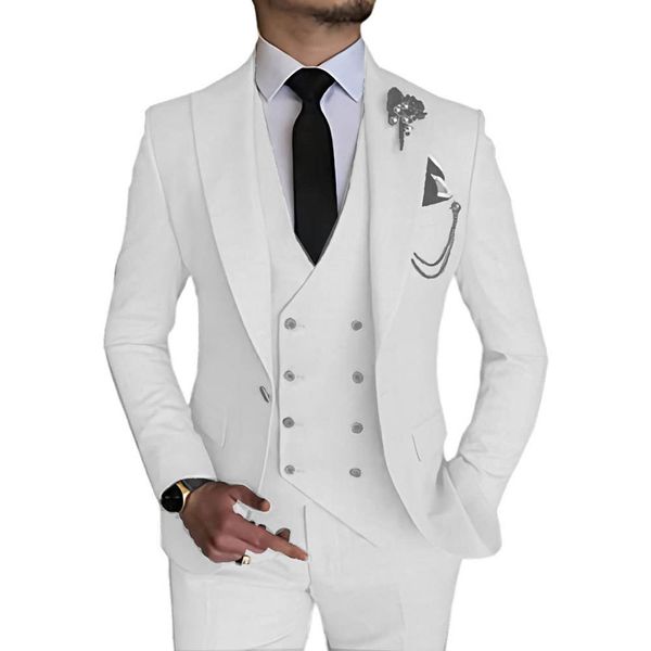 Costume Homme Italian Business Slim Fit 3 Pieces Royal Blue Men's Suits Groom Prom Tuxedos Groomsmen Blazer for Wedding