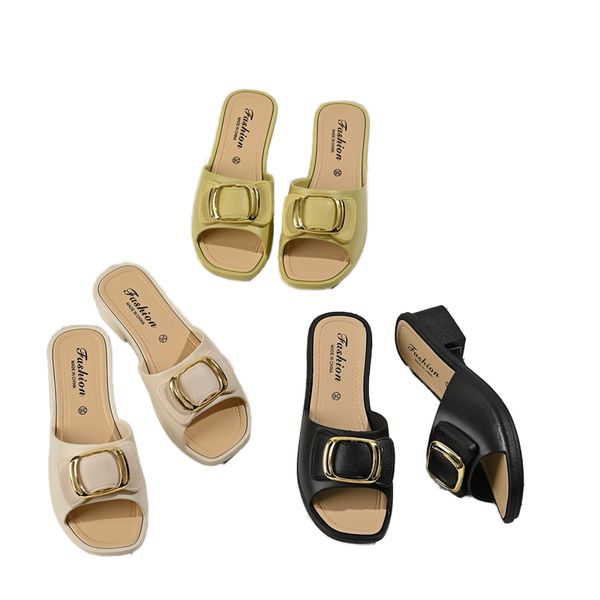 Women's Summer Outdoor Sandals Versatile Korean Fashion Platform Slippers Non-Slip Soft Thick Soles Wear-Resistant Slides