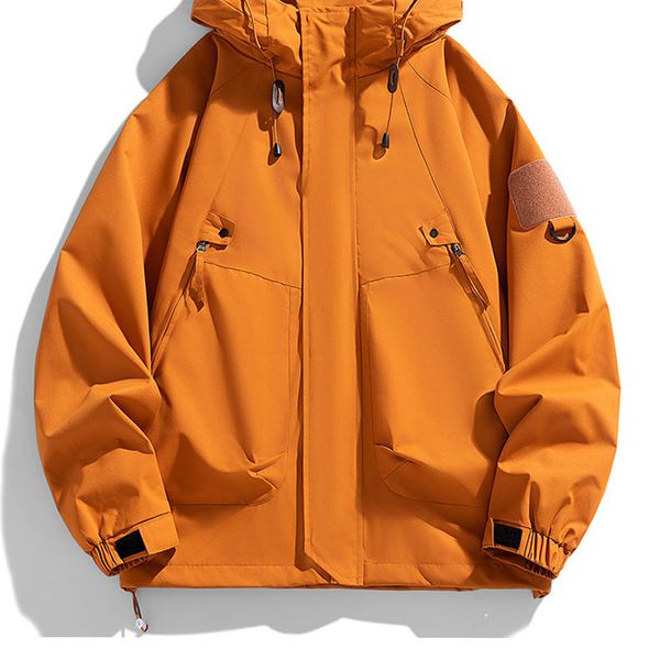 ANSZKTN Men Women Unisex Solid Fall Winter Couple Casual Waterproof Windproof Outdoor Jacket