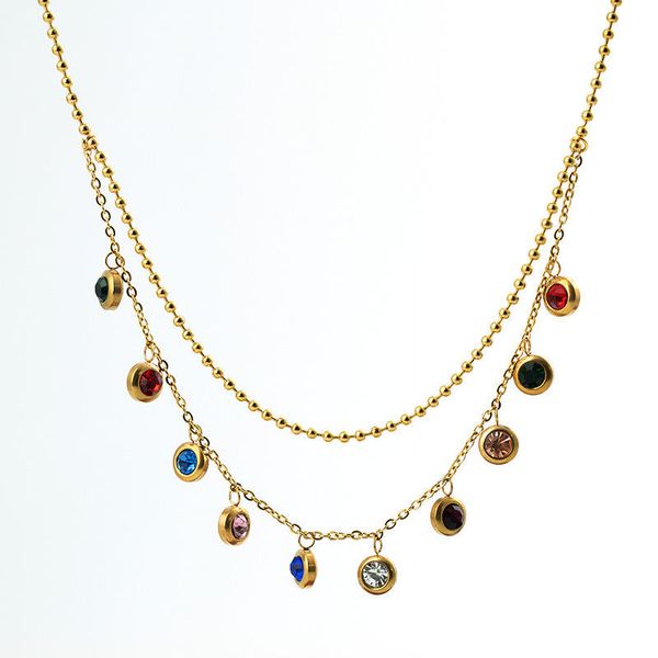 Titanium Steel Necklace Double Layer Chain Necklace Necklace Women's