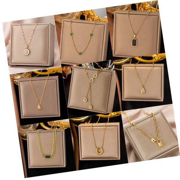 Hot PVD Gold Plated Fashion Stainless Steel Dainty Flower Necklace for Women Jewelry Accessories Ddp Logistic Halskette Damen