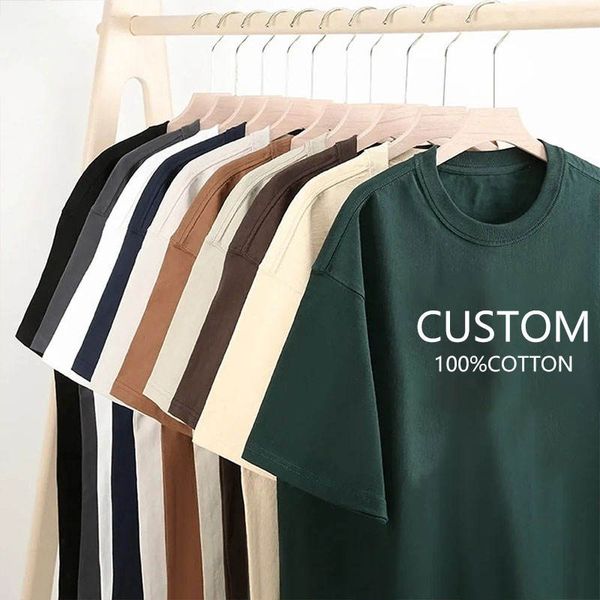 High Quality 100% Cotton Unisex T-Shirt Custom Screen Print Logo Oversized Pro Club Streetwear Heavyweight DTG Technology Men
