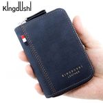 New Men's 9 Card Slots Wallet Simple Zipper PU Wallet Coin Purse Card Bag Retro Bank Card Organ Bag
