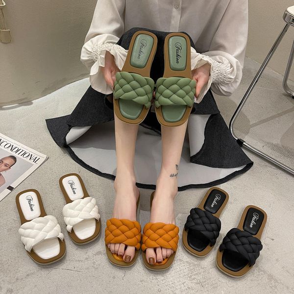 New Fashion Summer Outdoor Flat Sandal for Women Girls Korean Style Open Toe Beach Shoes Casual Daily Shopping Slipper Platform