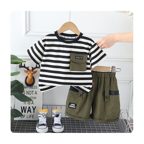 2024 Guangzhou's Latest Boys' Summer All Cotton Shirt, Boys' Casual Shirt Set, Children's Clothing