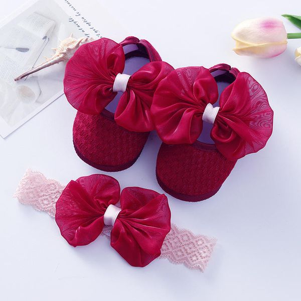 Wholesale Spring Autumn Baby Soft Sole Infant Shoes Baby Girls Shoes Baby Sandals Casual Shoes Headband 2pcs/set