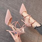 High Heels Women Cross Strap Slim With Pointed Head New Spring and Summer All Matching Temperament Shallow Mouth Single Shoes