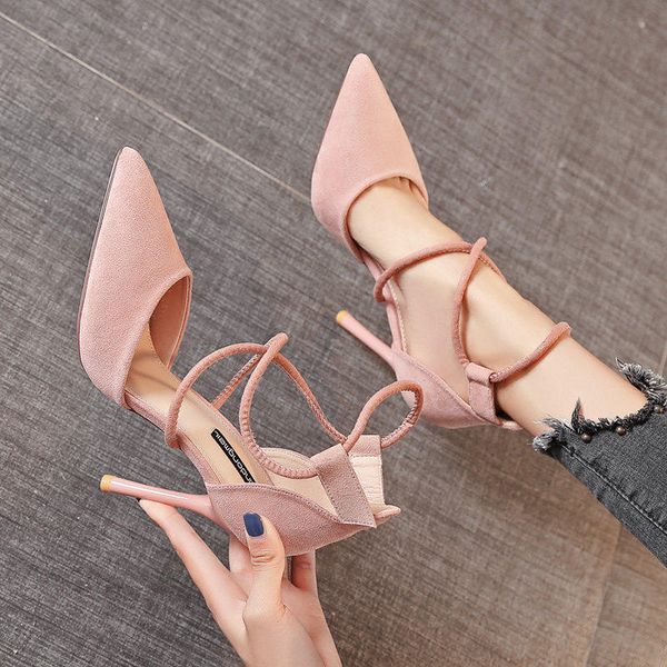 High Heels Women Cross Strap Slim With Pointed Head New Spring and Summer All Matching Temperament Shallow Mouth Single Shoes