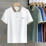 Men's High-End Pure Cotton Polo Shirt Embroidered Fashion Brand Work Clothes Plus Size Youth Business T-Shirt Solid
