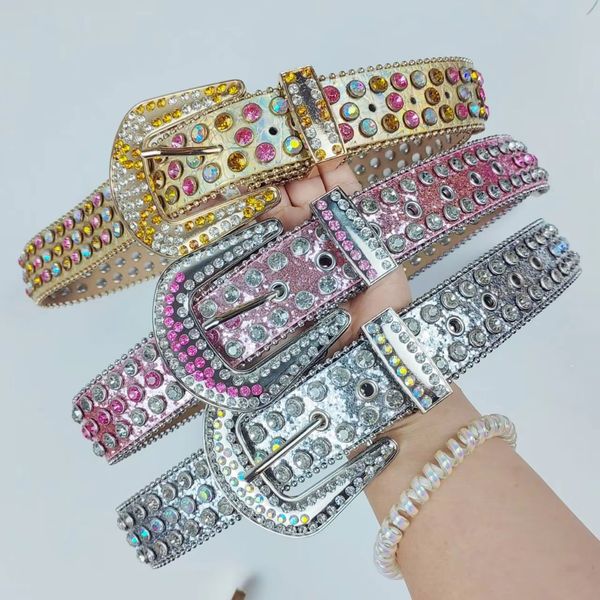 Wholesale Custom Rhinestone Belt Colorful Bling Bling Leather Belt Professional Supplier Diamonds Rhinestone