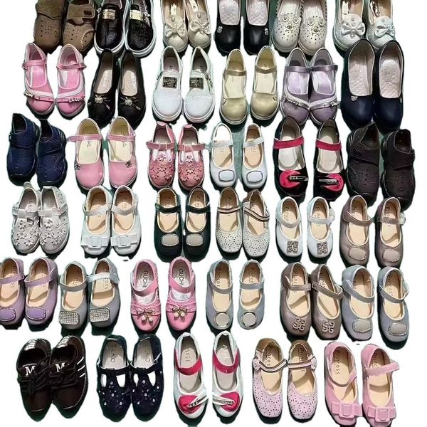 2024New Spring Summer Elegant Girls Bow Shoe Satin Boutique Children Kids Dress Shoes
