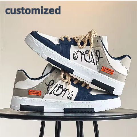 High Quality Men's Board Shoes Spring Youth Casual Canvas Sneakers Anti-Slip Stylish Jogging High Top Shoes Boys All Sports