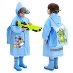 Back to School EVA Waterproof Rain Coat Cartoon Print Raincoats with Schoolbag Children's Raincoat for Kids Student Children