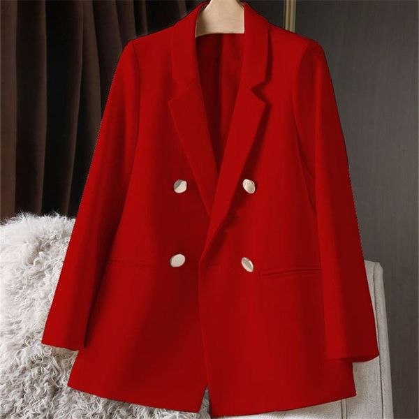 Office Lady Fashion Blazer Top Spring Autumn Long Sleeve Button Solid Jacket Mid East Hot Sale Lady Formal Slim Blazer