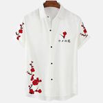 RNSHANGER Summer Mens Floral Chinese Style Shirt Fashion Short Sleeve Hawaiian Shirts for Men Plus Size Casual Quick Dry Shirt