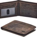 Ultra Strong Stitching Extra Capacity with 2 ID Windows Wallet Money Bag Solid Color Top Grain Leather Wallet for Men