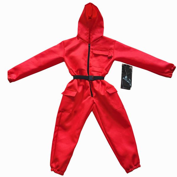 Movie Game Player Cosplay Costume Carnival Red Jumpsuit Overalls Suit Player Party Tracksuit