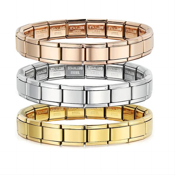 MECYLIFE Fashion Bracelet New Trendy Stainless Steel Bangle Italian Charms Bracelet Italian Link Bracelet