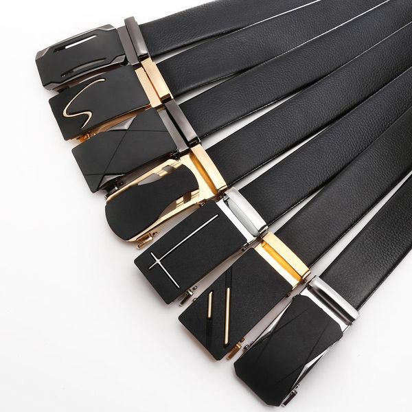 New Worker Buckle Belt Men's Casual Iron Automatic Buckle Belt Imitation Leather Edging Pants Belt Factory Direct Sales