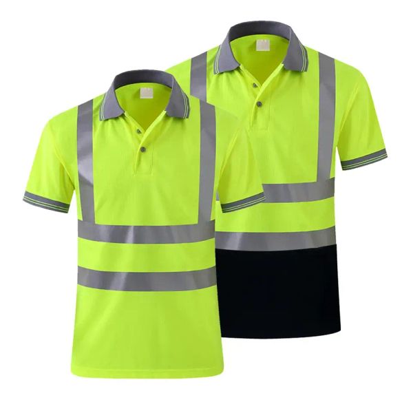 2023 Men's High-End Cotton Dress Shirt Custom Logo Best Seller Summer Business Work Uniform With Reflective Safety Feature