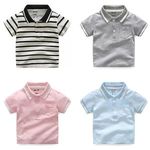 Cheap Wholesale OEM Service Wide Stripe Children Boys Polo t Shirts Boys Mix Color Kids Clothes From Bangladesh
