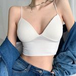 Best Sale Pad Solid Ruched Contrast Camisole Trim Ruched Cami Crop Top