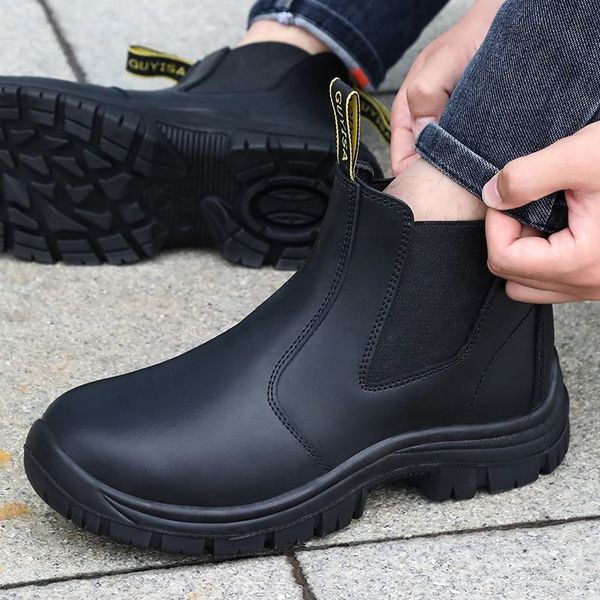 GUYISA Factory Direct Sales Safety Boots Professional S1 Anti-static Soft Waterproof Trimmed Leather Steel Toe Work Boot
