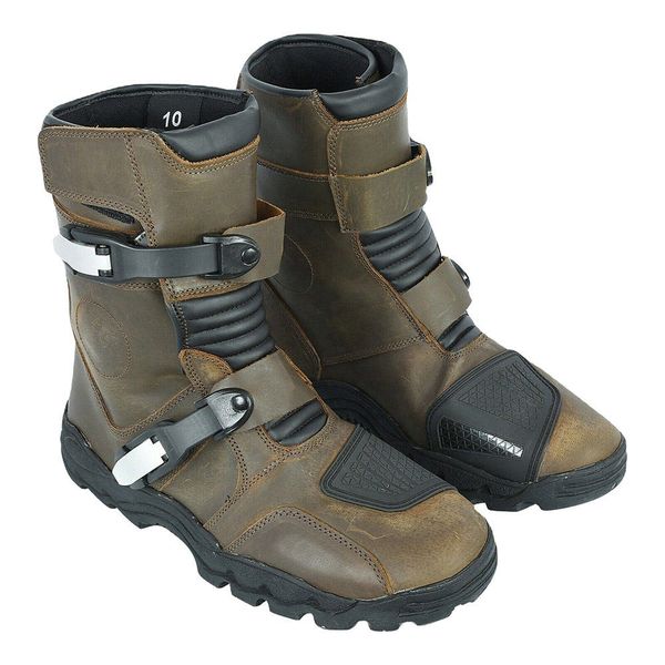 Hot Selling Motorbike Adventure Waterproof Shoes Genuine Cow Hide Leather Motorcycle Riding Boots Off Road